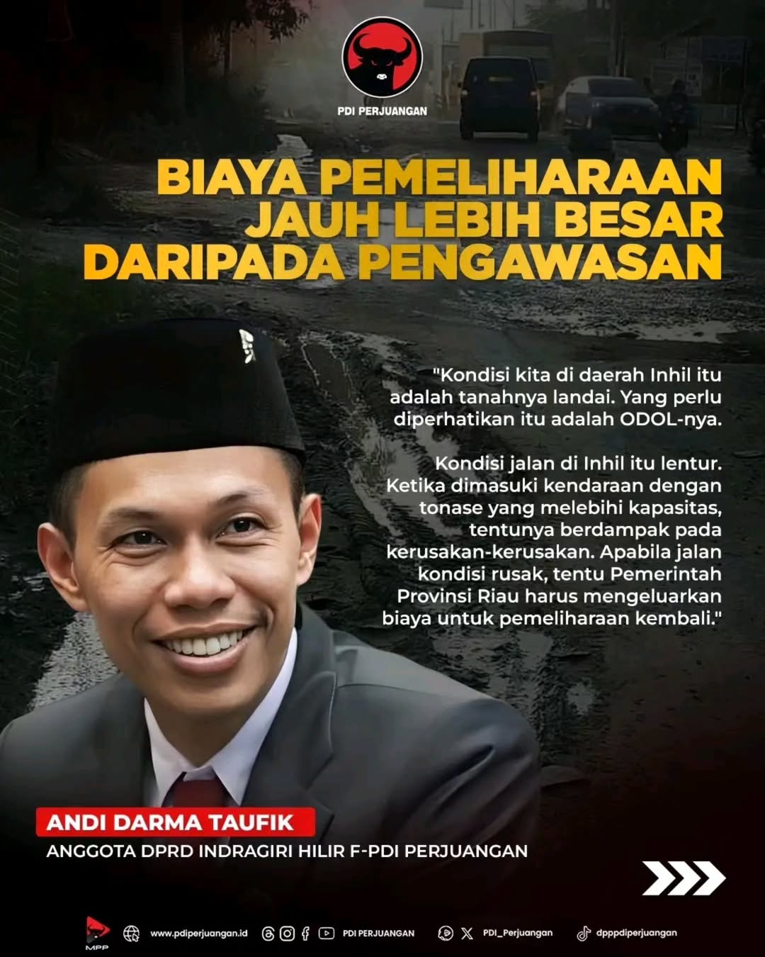Kerusakan Jalan di Indragiri Hilir